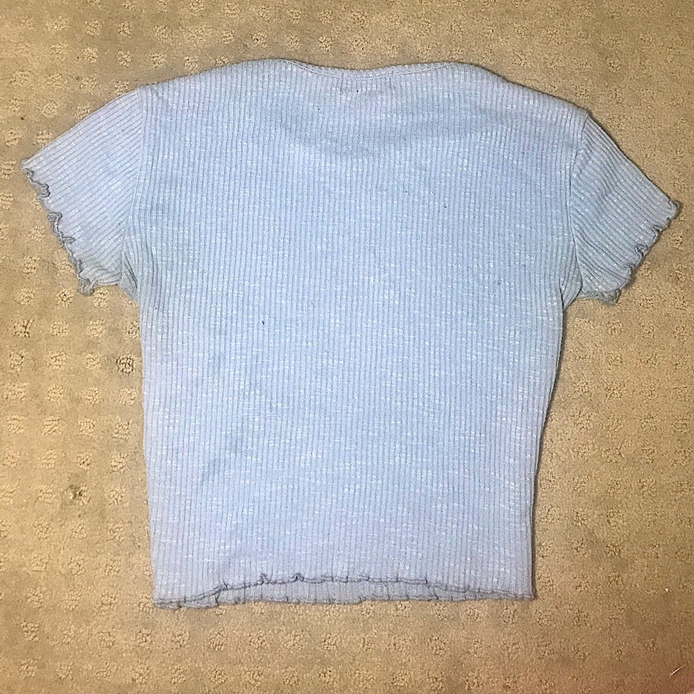 Pastel Blue Fitted Top with Detail